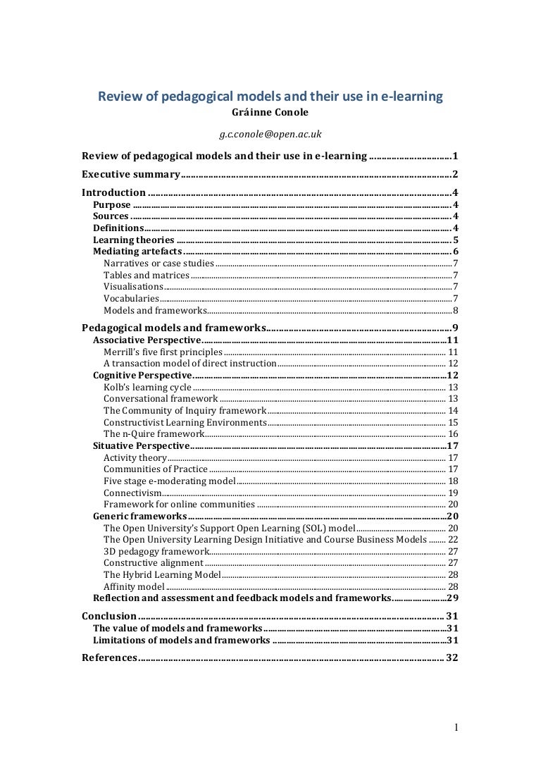 What are the main categories of pedagogy? 1 What are the main categories of pedagogy? 84